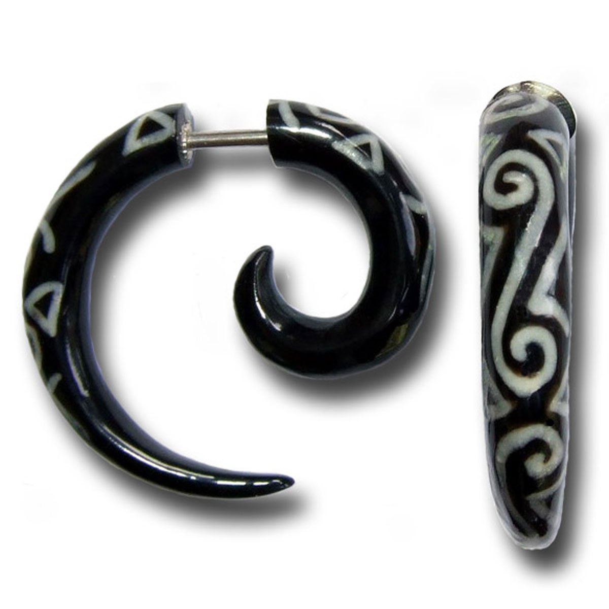 handgefertigte Fake Piercing Dehnungs - Sichel / Ohrring aus handgefertigte Fake Piercing Dehnungs - Sichel / Ohrring aus