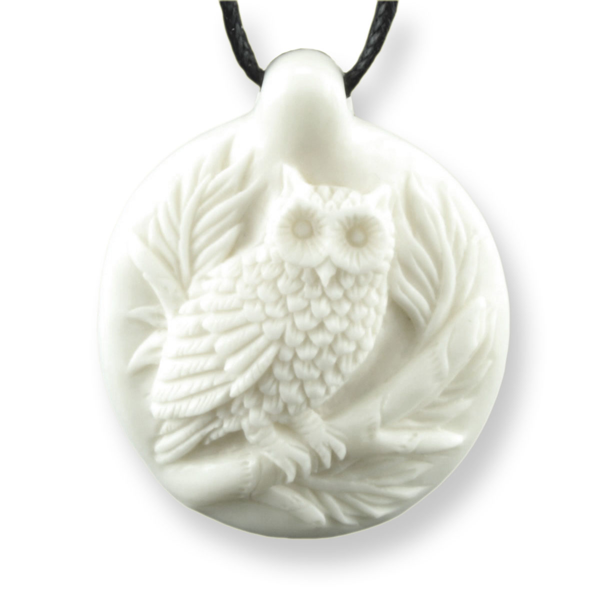 Eule Owl Amulett Anhänger Kette Bone Knochen PB239